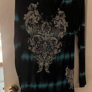 Western Chic: Vocal Sequin Dress in Black, Grey, and Teal